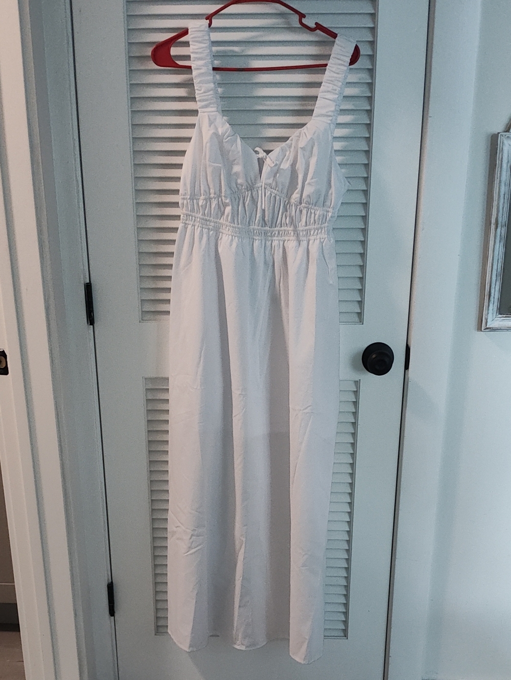 Women’s White Maxi Sundress with Smocked Waist